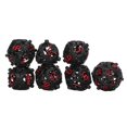 thumbnail image 1 of 7pcs Hollow Dice Set Copper Portable nced Rolling Engraved Metal Polyhedral Dice Set for Board Games Black Red, 1 of 4