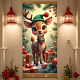 thumbnail image 2 of Decorative Reindeer Christmas Banner Cartoon Design Cute Deer Festive Gifts Holiday Decoration for Winter Party Indoor Celebration Holiday Gathering, 2 of 9