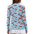 thumbnail image 2 of Yuyamidu Cute Snowman Golf Shirts for Women Blue Golf Top Lightweight Tennis Shirt Soft Christmas Long Sleeve Athletic Outfits Size 2XL, 2 of 8