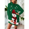 thumbnail image 3 of Pink Queen 2025 Christmas Chunky Knit Turtleneck Sweater Dress with Pockets, 3 of 6