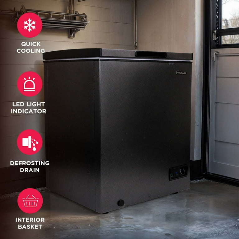 Frigidaire, 5.0 Cu. Ft. Chest Freezer, Black Granite Design