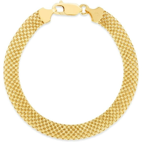 Floreo 14k Yellow Gold 7mm Bismark Chain Bracelet, 7.25 Inch