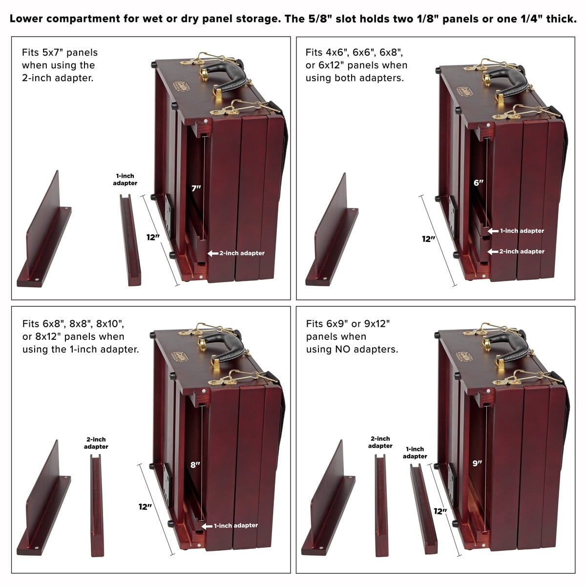 Soho Urban Artist Pochade Box for Plein - Aire Painting French Easel, Lightweight, Portable & Adjustable, Mahogany Finish