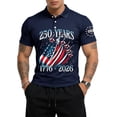 thumbnail image 3 of Zimjoy Mens 4th of July Shirt Patriotic Henley Neck Short Sleeve USA 250 Anniversary Polo Shirts USA Flag Independence Day Shirts for Men, Navy XL, 3 of 5