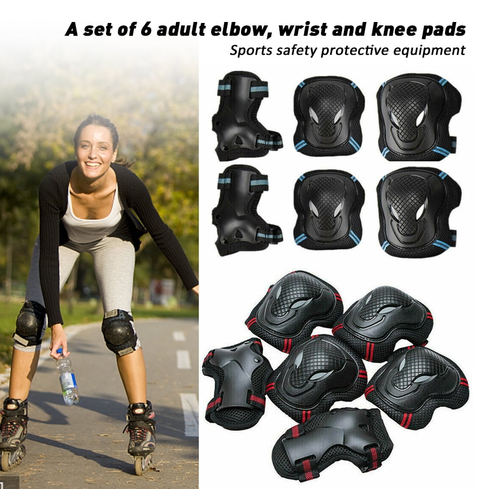 Dark Lightning Adult/Youth/Junior Knee Pads Elbow Pads Wrist Guards 3 in 1 Protective Gear for Skateboard,Roller Skate,Inline,Cycling,MTB Bike,Scooter 