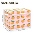 thumbnail image 5 of Yayeee Collapsible Cube Storage Bin with Lid Fabric Closet Decorative Basket with Handles, Cute Oranges, 5 of 7