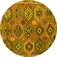 thumbnail image 1 of Ahgly Company Machine Washable Indoor Round Southwestern Yellow Country Area Rugs, 8' Round, 1 of 4