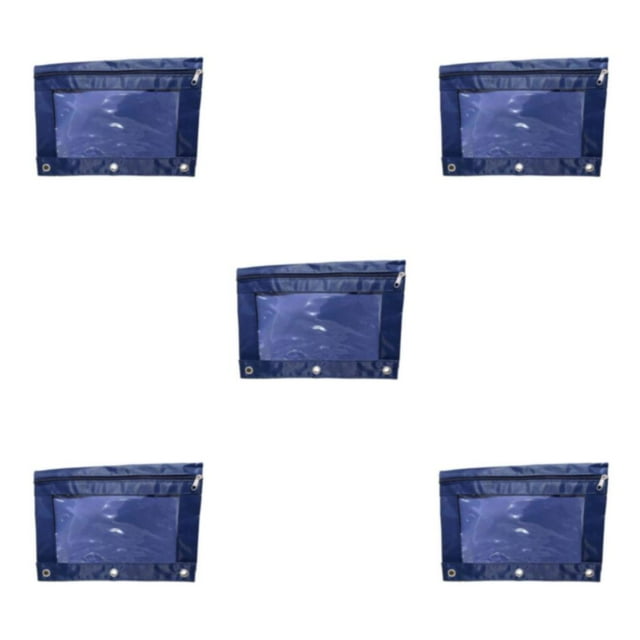 Baohd Pochette Pratique pour Ranger et Trier les Fournitures de Bureau Pochette Zippée Durable Bleu Marine Ensemble de 5