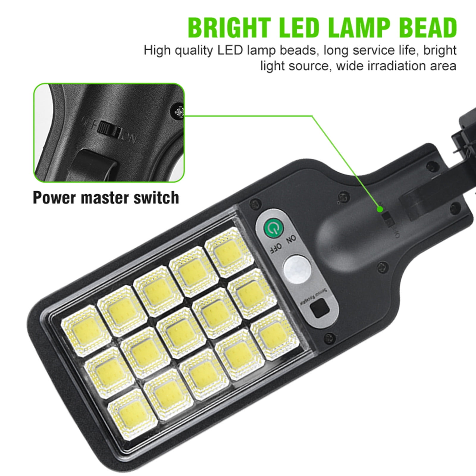 Specollect Clearance 1Pcs Solar Lights Outdoor,LED Solar Powered Motion Sensor Flood Lights with Remote,Dusk to Dawn Led Solar Security Wall Lights with Cable IP65 Waterproof for Outside,Garage
