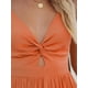 thumbnail image 5 of Vestido largo CUPSHE naranja con cuello en V sin mangas para mujer, 5 of 7