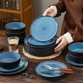 thumbnail image 6 of MALACASA 18 Piece Ceramic Dinnerware Set, Microwave and Dishwasher Safe, Stackable Plates and Bowls sets Service for 6, Blue, 6 of 10