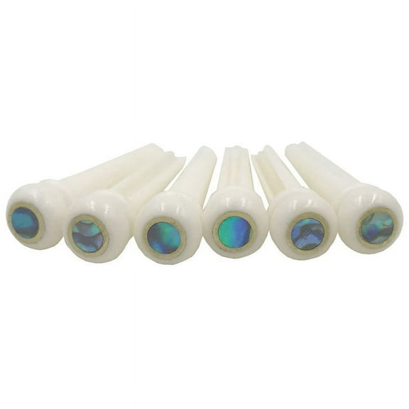 Guitar Bone Bridge Pins with 5.3mm Position Abanlone Dot for Acoustic Guitar Parts Replacement