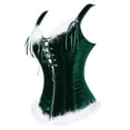 thumbnail image 2 of Grebrafan Corset Christmas Push up Shoulder Strap Bustier Dark Green XL, 2 of 5