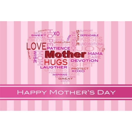 Image of HelloDecor 7x5ft Happy Mother s Day Backdrop Sweet Heart Shape Silhouette Abstract Texture Photography Background Mum Lady Woman Artistic Portrait Photo Studio Props Video Drape