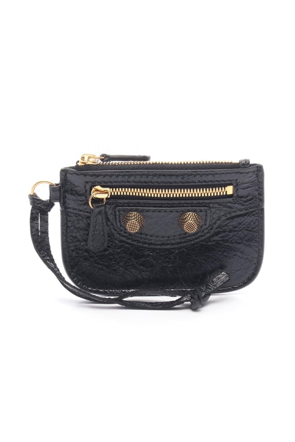Pre-Owned Balenciaga Cagole wallet with coin purse, leather, women's, black