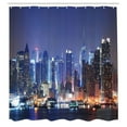 thumbnail image 2 of Ambesonne NYC Scene Shower Curtain, River and Skyline Photo, 69"Wx75"L, Dark Lavender Multicolor, 2 of 4