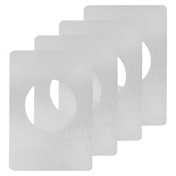 Unique Bargains Kit de 4 Plaques de Renforcement de Bouton de Porte en Acier Inoxydable 130x90mm, Argent