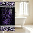 thumbnail image 3 of Erosebridal Bohemian Cheetah High Heels Shower Curtain 72Wx84L,Glitter Bowknot Pearl Bathroom Shower Curtain,Purple White, 3 of 5