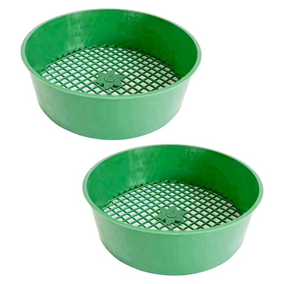 CTIRCHIU 2Pcs Soil Sifter For Rocks Green PP Soil Filtering Round Gardening Tools