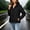 Black, variant on Women's Solid Waterproof Windproof Hooded Softshell Jacket, Lightweight Full Zip Outdoor Hiking Walking Windbreaker Coat Red M(M)