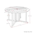 thumbnail image 2 of CorLiving Miramar Solid Hardwood Outdoor Drop Leaf Collapsible Round Dining Table with Slat Top, White, 2 of 9