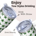 thumbnail image 4 of 20oz Double Wall Insulated Stainless Steel Mug with Handle, Geometric Design Travel Tumbler Leak-Proof Lid and Straw, 4 of 5