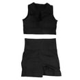 thumbnail image 1 of Conjunto de 2 piezas de ropa de yoga para mujer Nikou sin mangas escote en U profundo chaleco leggings de cintura alta negro M, 1 of 15