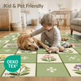 thumbnail image 4 of ODIKA 4'x6' Green Sage Cottage Botanical Wildflower Washable Area Rug Delicate Scattered Floral Branch Pattern Pet Friendly, Non-Shedding for Bedroom, Reading Nook, 4 of 7