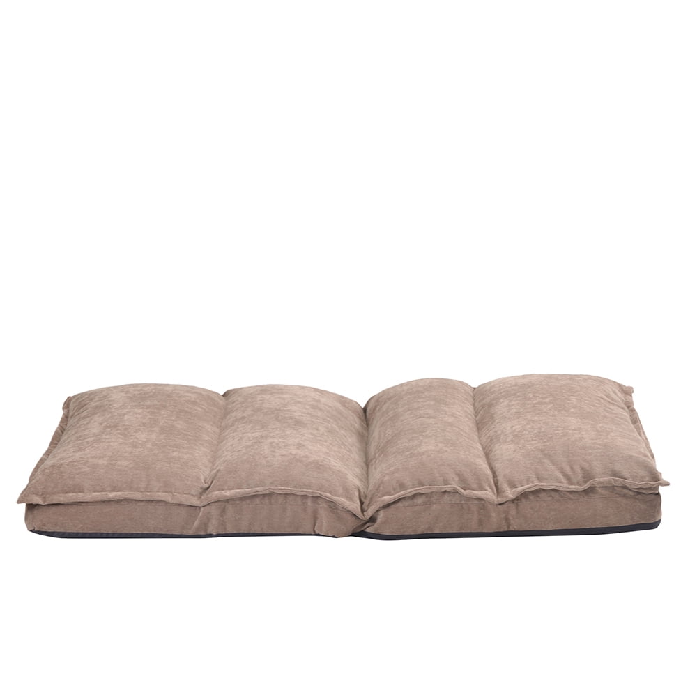Kepooman Fabric Upholstered Adjustable Lazy Sofa Chair, Light Brown Kepooman Fabric Upholstered Adjustable Lazy Sofa Chair, Light Brown
