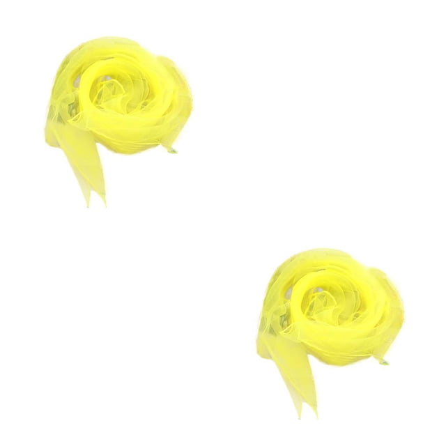 Minnieouse Bufanda cuadrada Pañuelo de gasa Adornos para el cabello Accesorio sedoso Ropa para niños de jardín de infantes para Amarillo brillante 60*60cm 2piezas