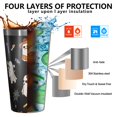 thumbnail image 3 of 16oz Tumblers Halloween Ghosts with Costumes Stainless Steel Vacuum Insulated Double Wall Travel Tumbler Cups Mug with Lid and Straw,Cleaning Brush for Coffee,Tea, 3 of 4