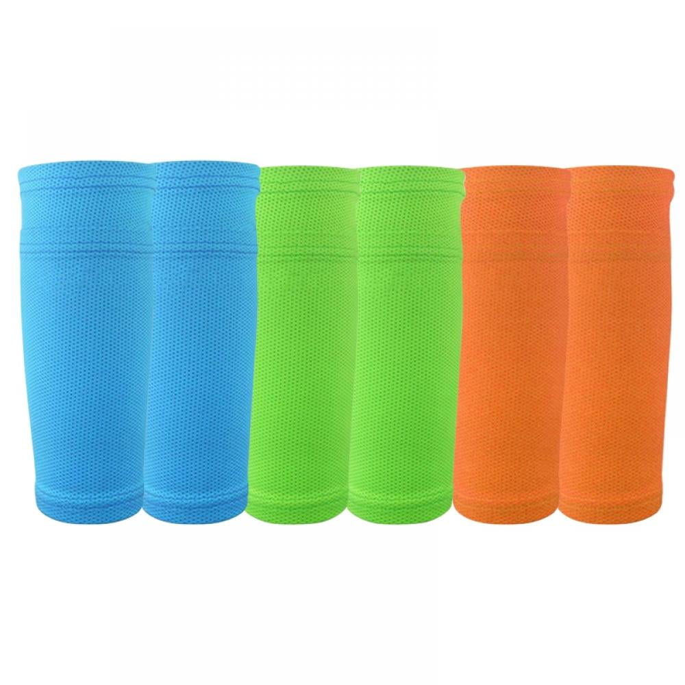 3 Pairs Soccer Shin Guard Socks, Breathable Soccer Shin Guard Sleeves with Pocket for Football