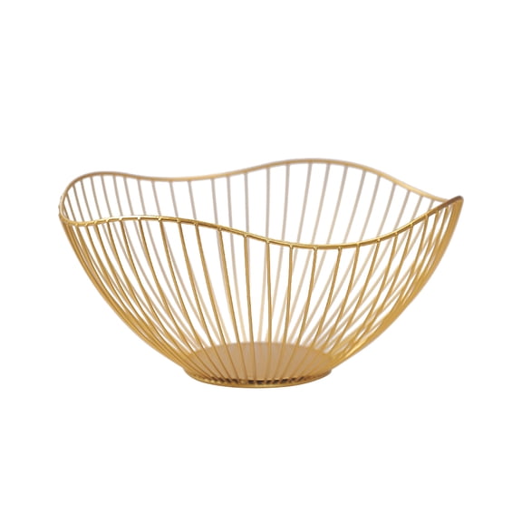 FONDOTIN Wire Storage Basket Golden 1Set 10.2x10.2x5.1in