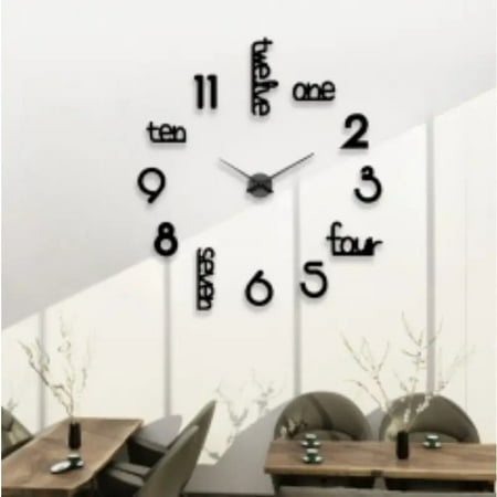 Jumbo Minimalist Wall Clock – No Frame Silent Quartz Clock for Decor