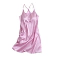 thumbnail image 3 of Sleep Shirt Women Long Women’s Satin Slip Nightgown Spaghetti Strap Elegant Comfy Nightshirts Summer Loose Home Sleep Dress Pinks M, 3 of 7