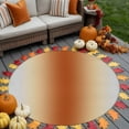 thumbnail image 4 of Grey Caramel Orange Gradient Washable Round Area Rug 6 ft, Minimalist Ombre Modern Art, Soft Non Slip Rugs Stain Repellent Indoor Felt Carpet for Living Dining Room Bedroom Home Office, 4 of 9