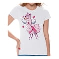 thumbnail image 1 of Awkward Styles Valentine's Day T-Shirt Pink Lama T Shirts for Women Valentines Tee, 1 of 4