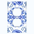 thumbnail image 2 of Metal Light Switch Plate Cover Mandala Blue White Snowflake Tile Pattern MDL088, 2 of 13