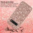 thumbnail image 4 of Compatible with Samsung Galaxy S10 Case, Glitter Sparkly Samsung S10 Phone Case with Slim Silicone Shockproof Protective Bumper Cover for Cute Girls Women (Rose Gold), 4 of 14