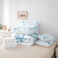 thumbnail image 6 of Erosebridal Girly Pink Bowknot 7 Pieces Bedding Comforter Set,Ocean Animal Jellyfish Shell Full Bedding Set For Kids,Reversible, 6 of 7
