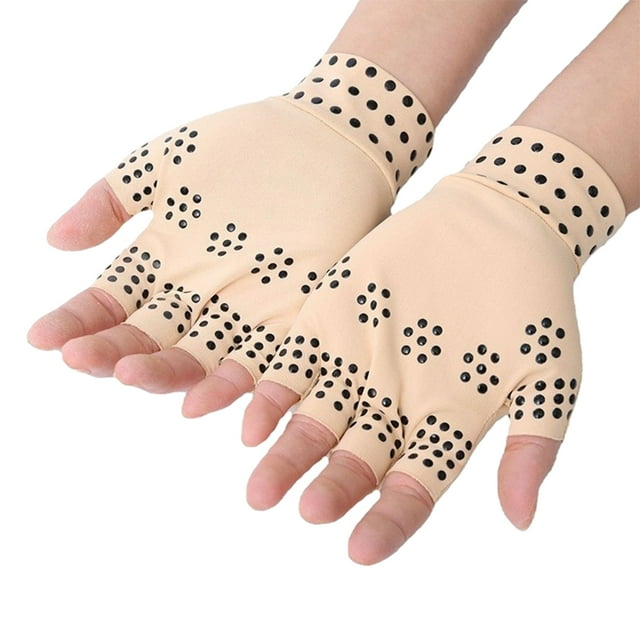 kurtrusly Stay Comfortable With Pressure Fingerless Gloves Wide Applications Compression Gloves skin black dot 1Set