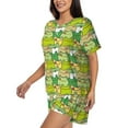 thumbnail image 3 of Womens Pajama Sets With Pocket, Cartoon Frog Lounge Sets Short Sleeve Sleepwear PJ Sets for Women, 3 of 6