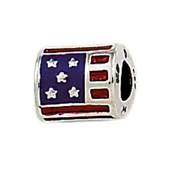 Zable� Sterling Silver USA Enamel Flag Compatible Bead / Charm