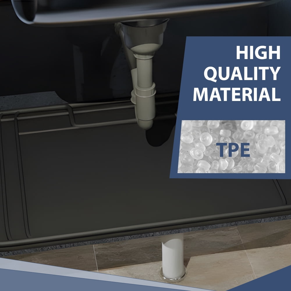 Under Sink Mat 28” x 19” Inches, Durable & Waterproof Kitchen Sink Liner, Non-Slip Pad for Bathroom & Cabinet Protection, Easy to Clean