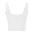 thumbnail image 5 of Women's Tank Tops Summer Casual Sleeveless Square Neck Short TShirt Summer Vest Yoga Workout Shirts Stretch Ribbed Crop Top Basic Cami Blouses, 5 of 6
