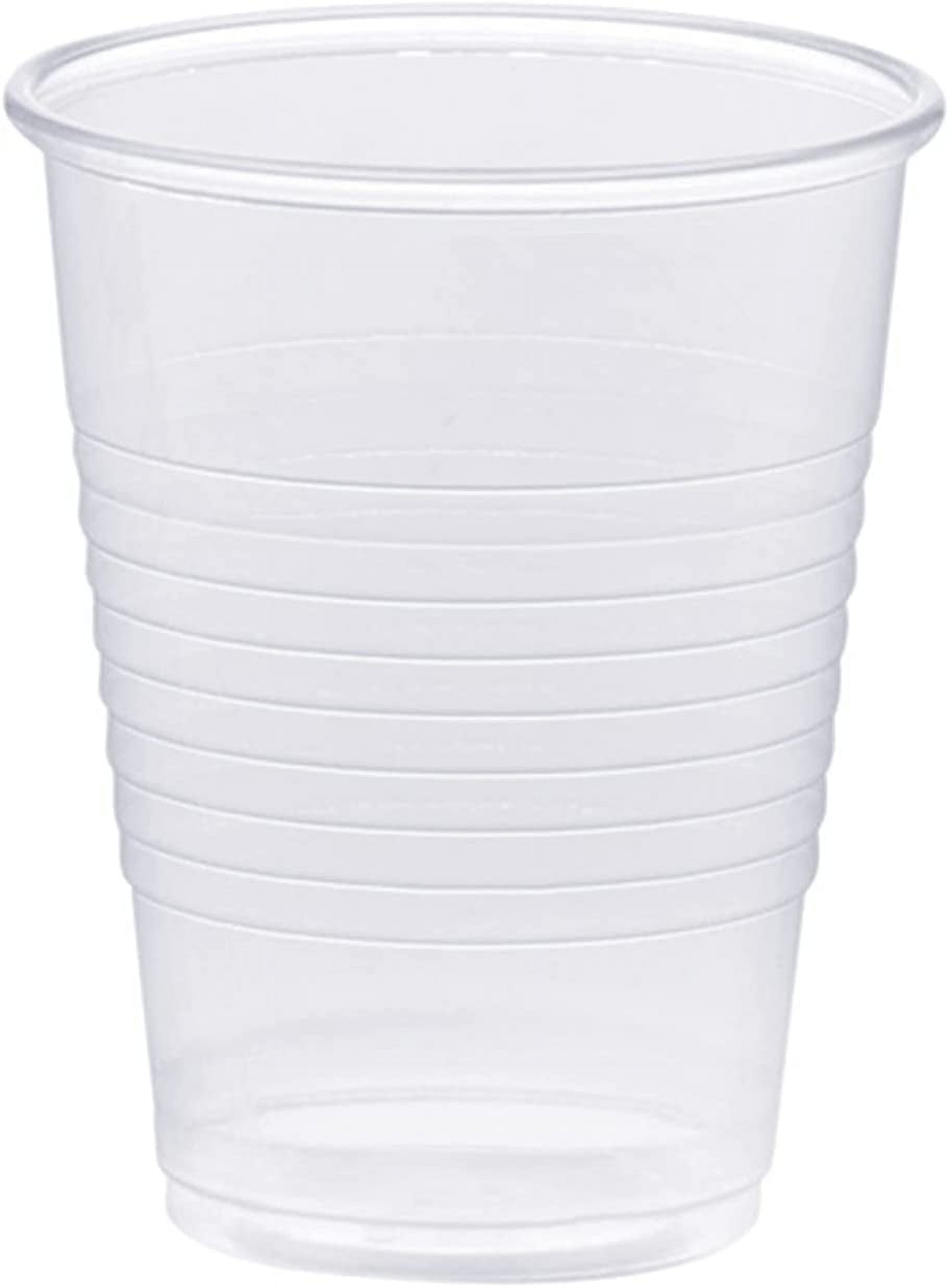 GUSTO 3 Oz Clear Plastic Disposable Bathroom Cups, Small Cups for Mouthwash, Medicine, 100-Pack