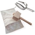 thumbnail image 1 of Billuyoard Pala de hielo de acero inoxidable, trituradora de bolsa de algodón, martillo de madera reutilizable, juego de herramientas de Cocina y Comedor, 1 of 6