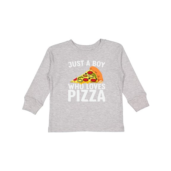 Inktastic Just a Boy Who Loves Pizza Boys Long Sleeve Toddler T-Shirt