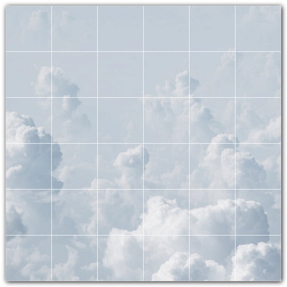 Picture-Tiles.com: Clouds Ceramic Tile Wall Mural WAL500376-66XL. 72"W x 72"H using (36) 12" x 12" Ceramic Tiles-Satin Finish