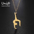 thumbnail image 2 of Collar de gimnasia de bailarina Unift para mujer y niña, colgante deportivo, joyería de acero inoxidable a la moda, regalo de cumpleaños para gimnastas, acero C, código de producto 37, acero C, 2 of 4